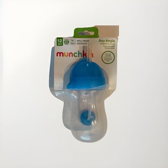 Munchkin Any Angle Weighted Straw Cup 10oz Spill-Proof Toddler Cup BPA-Free NEW - Picture 1 of 3